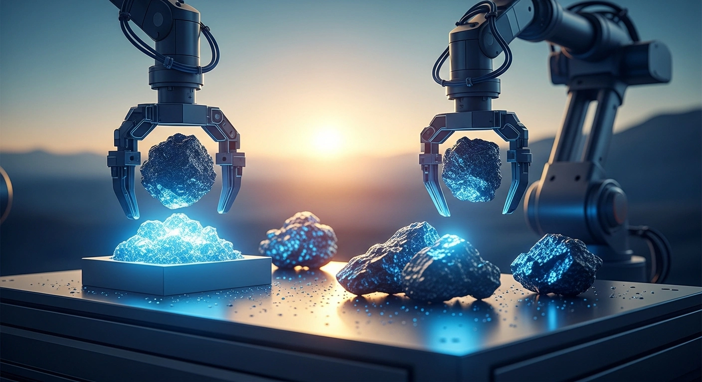 A high-tech industrial facility showcases the collaborative processing of lithium and cobalt minerals between Japan and the United States to secure global supply chains.