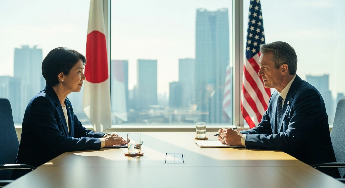 Japanese and U.S. officials meet in Tokyo to discuss democratic resilience and international cooperation.