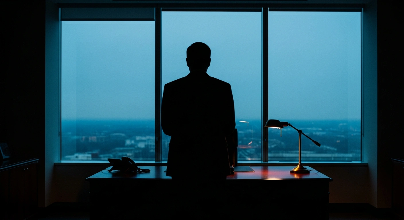 Joe Kent, the former Director of the National Counterterrorism Center, stands in a dimly lit office following his resignation over U.S. military policy in Iran.
