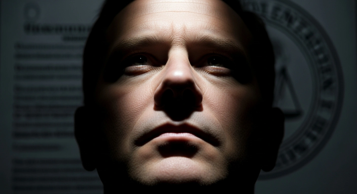 A man, representing British anti-disinformation campaigner Imran Ahmed, is depicted with a relieved expression under dramatic lighting, symbolizing a US judge's temporary restraining order preventing his detention or deportation by the Trump administration.