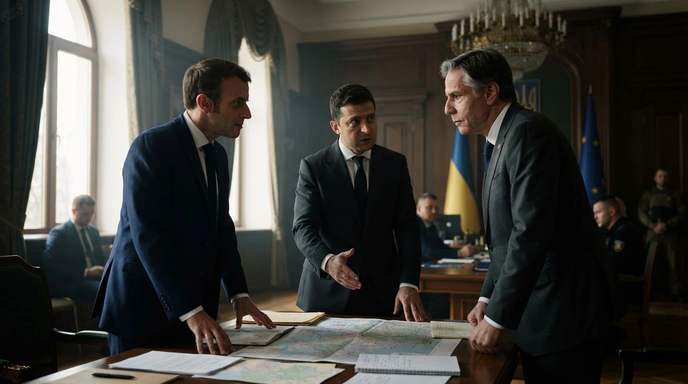 French, American, and Ukrainian officials hold a trilateral meeting in Kyiv to coordinate military support and security strategies.
