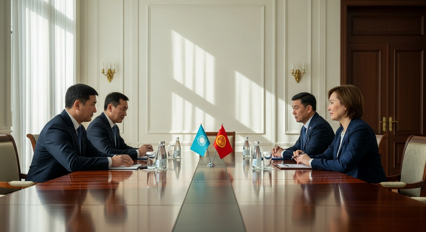 Diplomatic delegations from Kyrgyzstan and China meet in Bishkek to discuss state border regime agreements and bilateral cooperation.