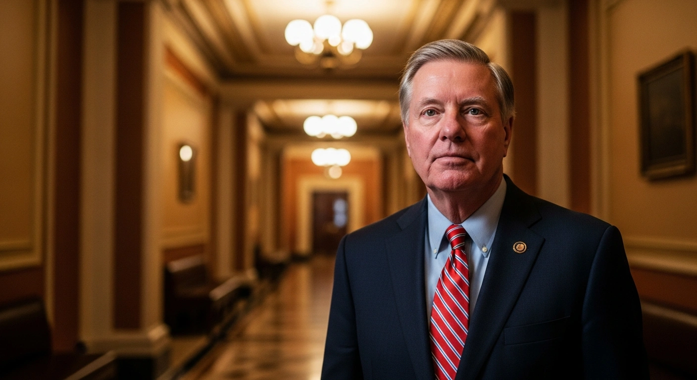 United States Senator Lindsey Graham stands in the halls of the U.S. Capitol, confirming that reports of his death are false.
