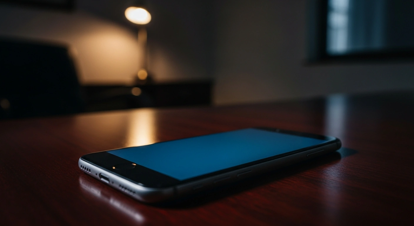 A smartphone lies on a dark desk representing UK Culture Secretary Lisa Nandy leaving the social media platform X due to concerns over misinformation.