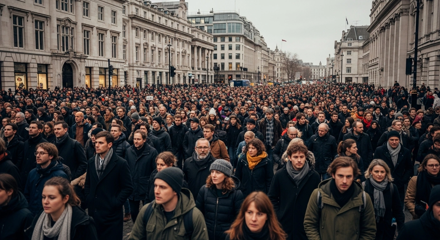 Thousands of people march through central London to protest against the rise of antisemitism in the United Kingdom.