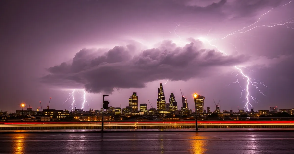 London and Southeast England Transition from Intense Heat to Severe Thunderstorms