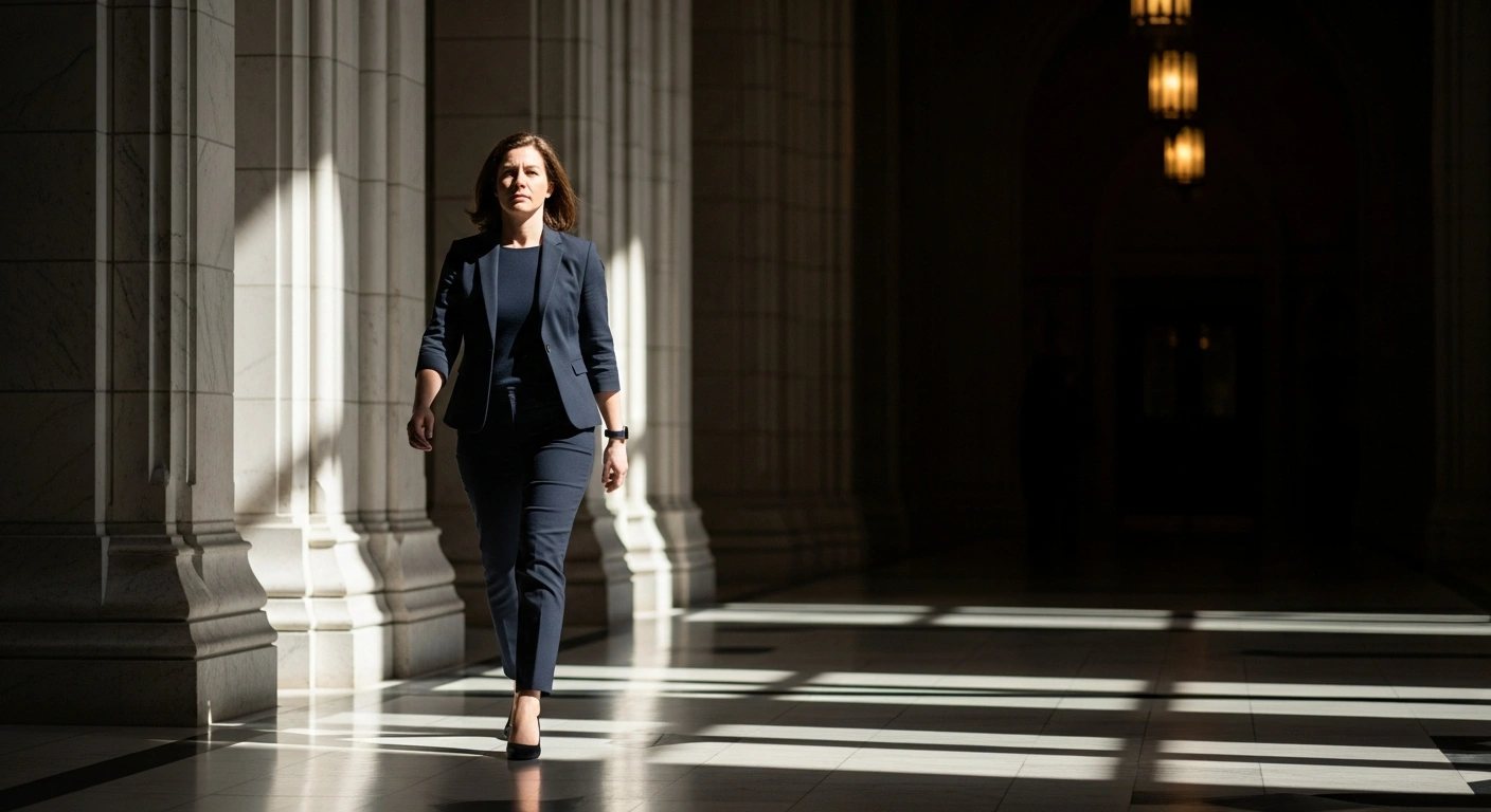 Lori Idlout walks through the halls of the Canadian Parliament after crossing the floor to join the Liberal Party.
