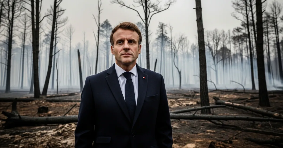 President Macron Surveys Wildfire Impact in Fontainebleau Forest