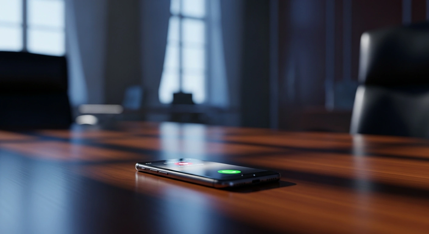 A close-up of a smartphone on a desk representing the high-stakes diplomatic phone call between French President Emmanuel Macron and Belarusian leader Alexander Lukashenko regarding the war in Ukraine.