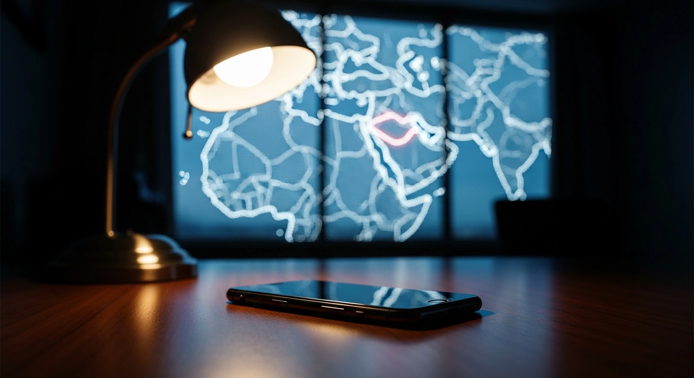 A smartphone sits on a desk during a high-stakes diplomatic discussion between French President Emmanuel Macron and Iranian President Masoud Pezeshkian regarding Middle East tensions.