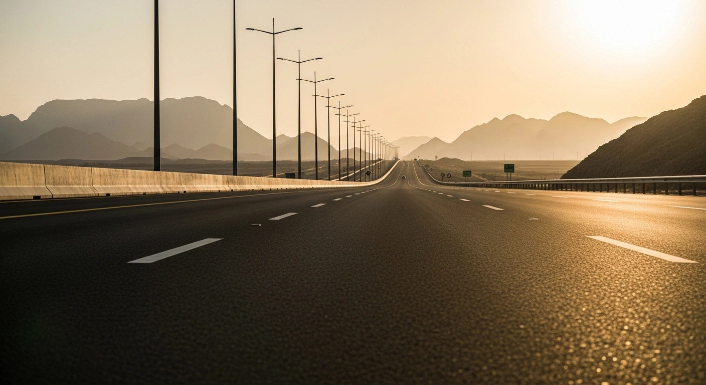 A newly inaugurated multi-lane highway infrastructure project in the Makkah region, designed to support urban growth and transportation efficiency in Saudi Arabia.