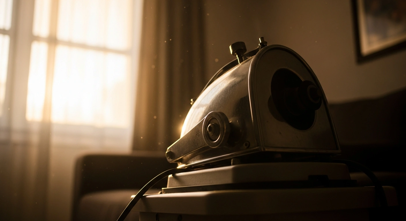 A vintage iron lung sits in a sunlit room, representing the life and legacy of polio survivor Martha Lillard.