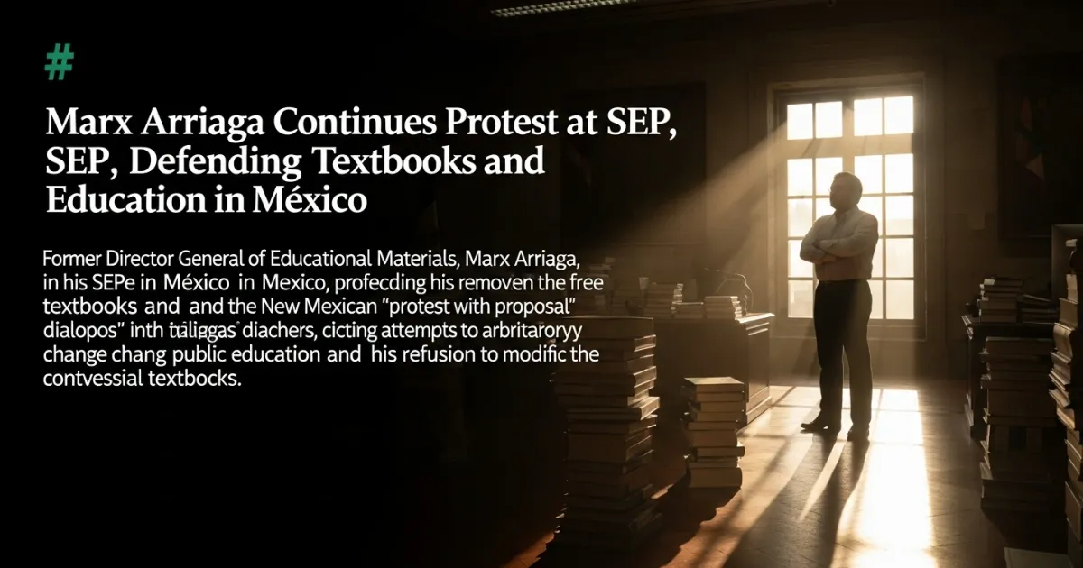 Marx Arriaga Continues Protest at SEP, Defending Textbooks and Education Model in Mexico
