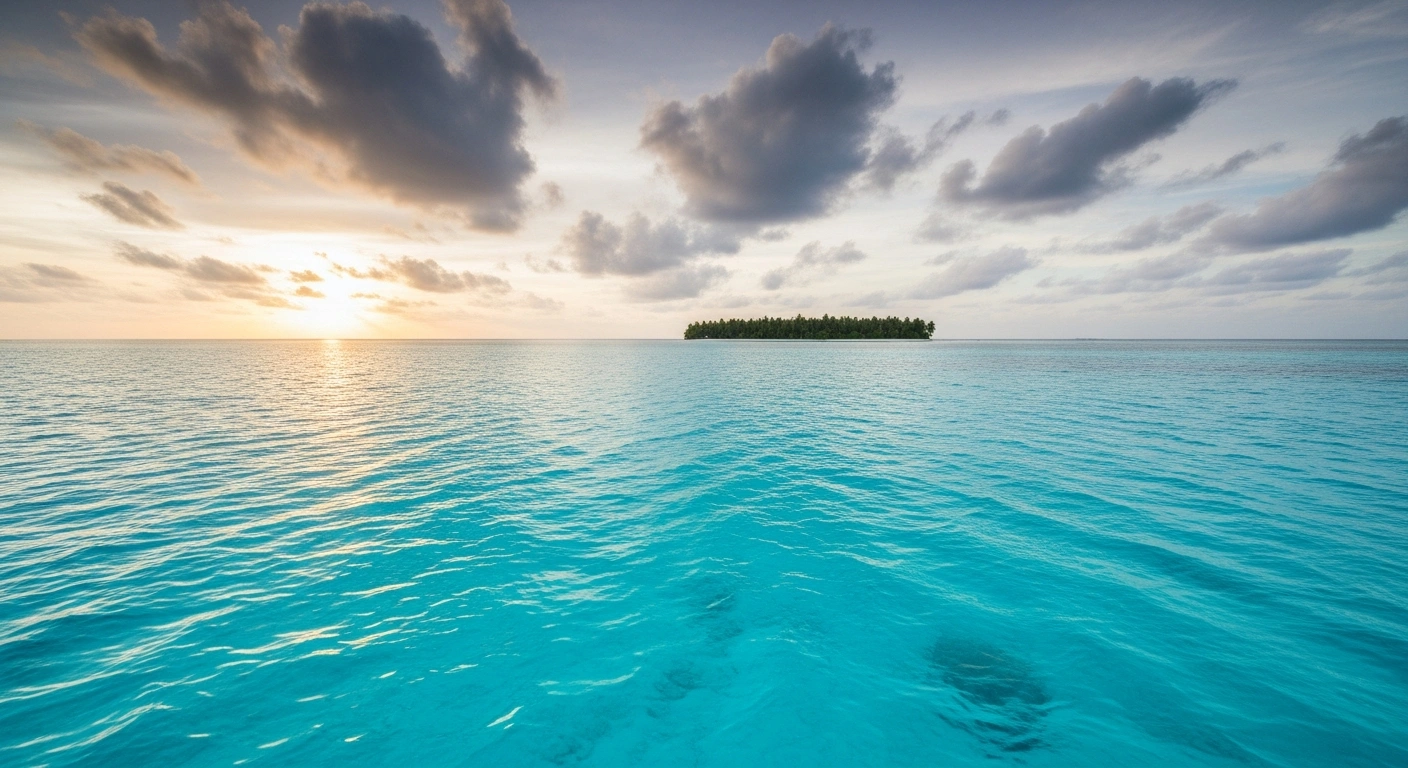 A scenic view of the remote Chagos Islands surrounded by the turquoise waters of the Indian Ocean, representing the territory at the center of international sovereignty discussions.