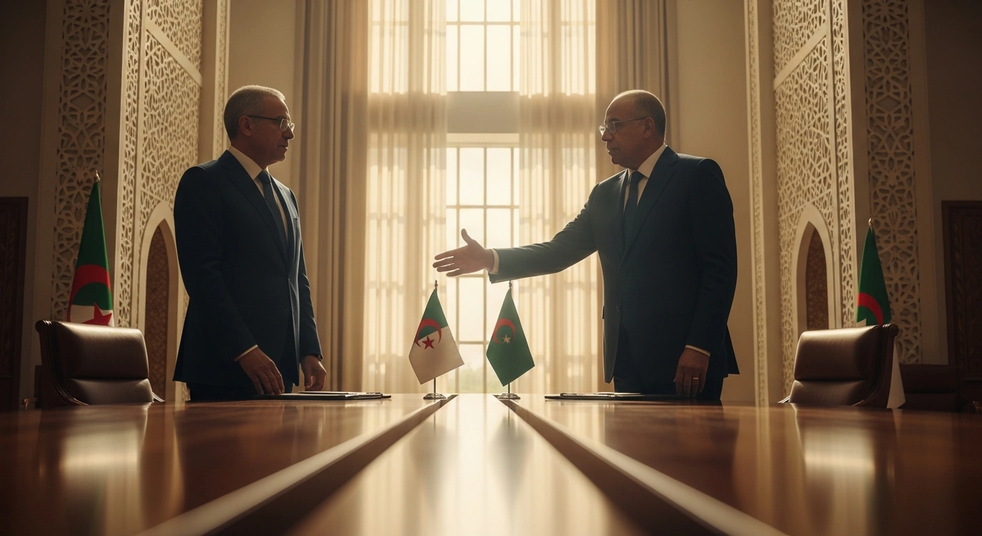 Italian Prime Minister Giorgia Meloni meets with Algerian officials to discuss energy cooperation and natural gas supply infrastructure.