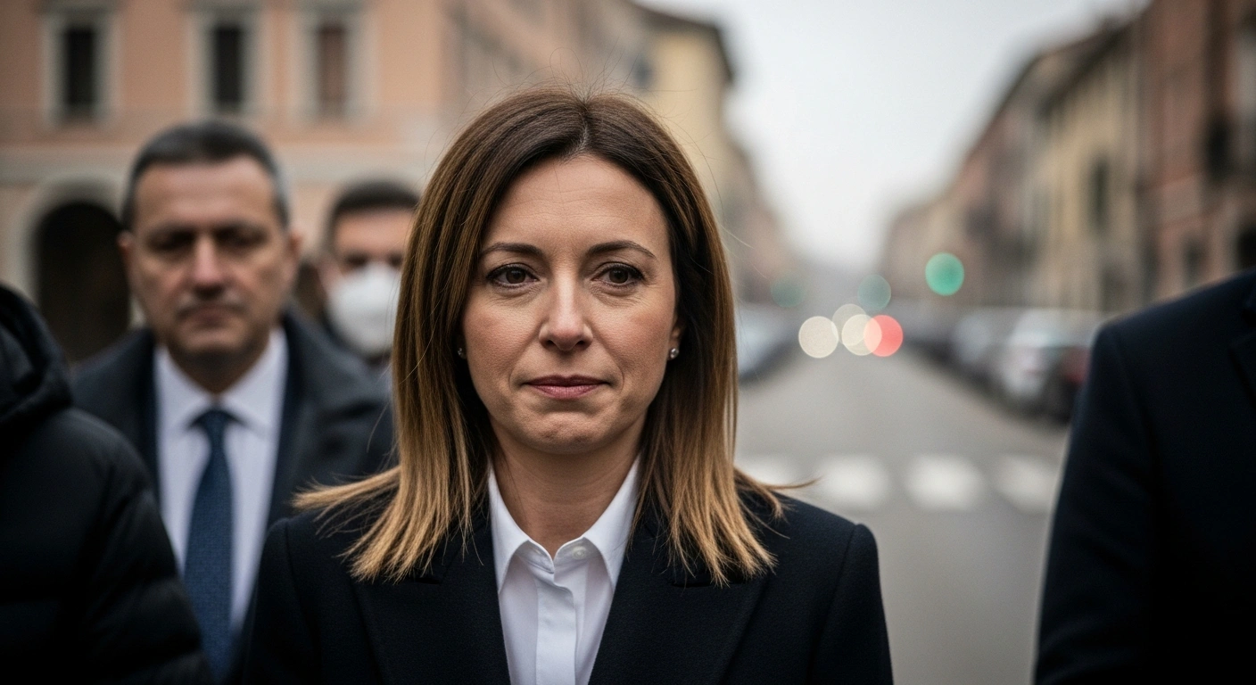 Italian Prime Minister Giorgia Meloni visits the site of a car-ramming incident in Modena to meet with victims and local officials.