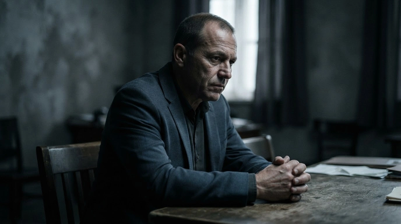 Melvin Theuma, the middleman in the Daphne Caruana Galizia assassination, sits in a dimly lit room reflecting on his court testimony.