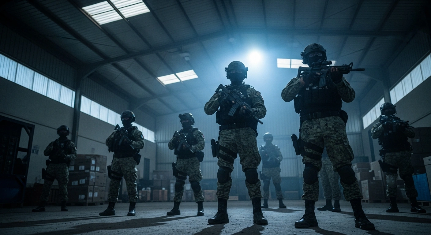 Mexican Navy personnel conduct a tactical operation in Colima to apprehend a high-ranking leader of the Los Mezcales criminal organization.