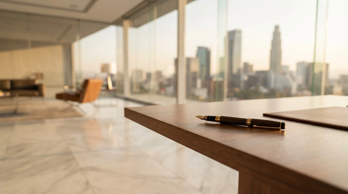 A professional desk setting in Mexico City symbolizes the Mexican government's 2027 economic package and its focus on fiscal responsibility.