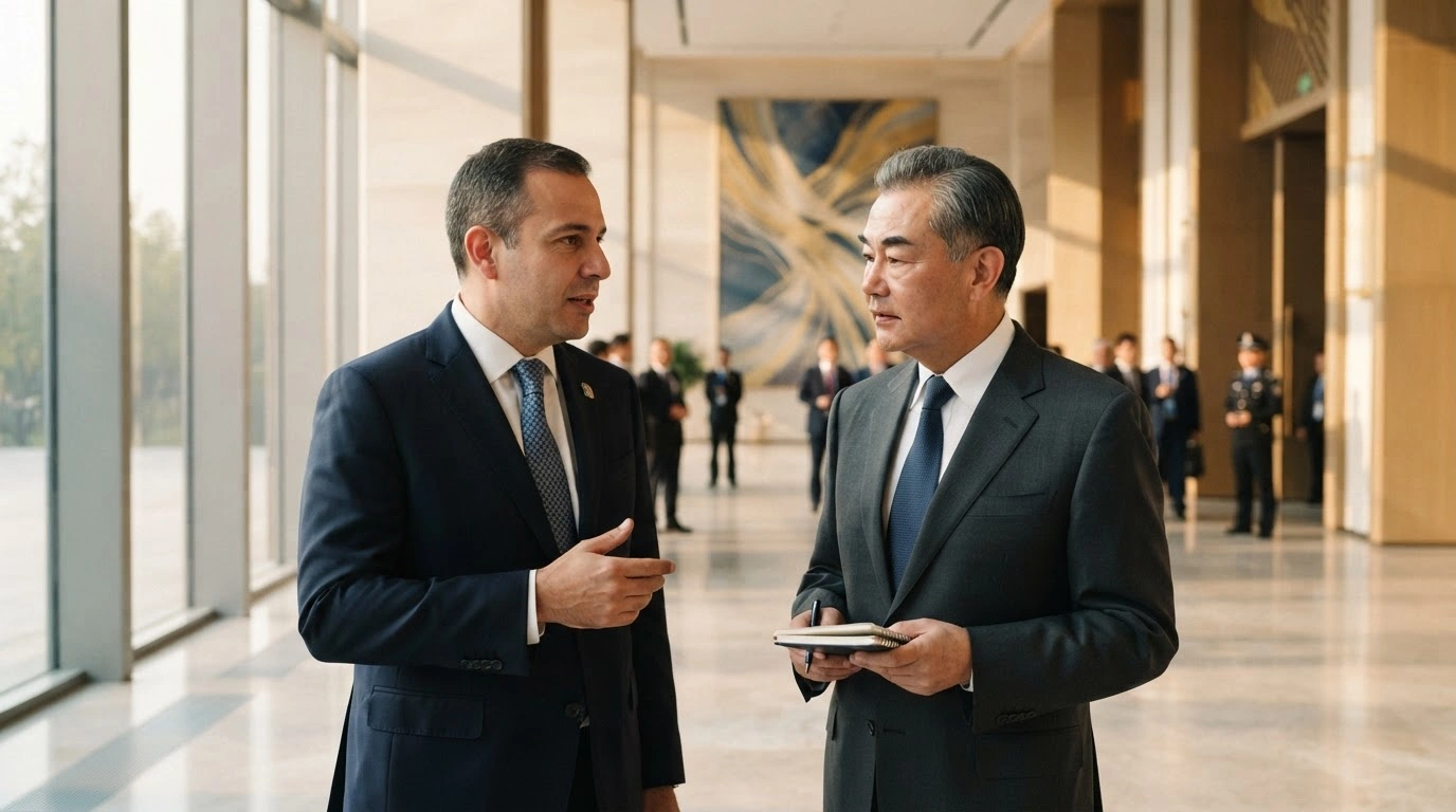 Mexico's Chief Officer for North America Roberto Velasco meets with Chinese Foreign Minister Wang Yi in Beijing to discuss diplomatic and economic cooperation.