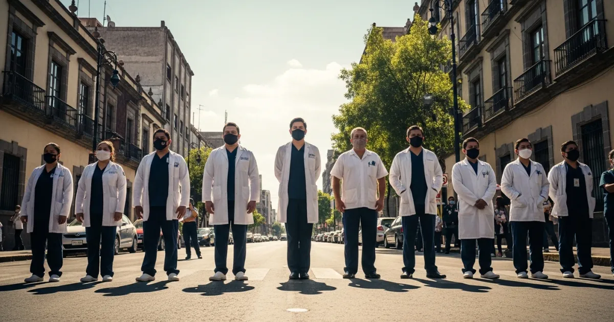 Medical Personnel Stage Protest in Mexico City Over Resource Shortages