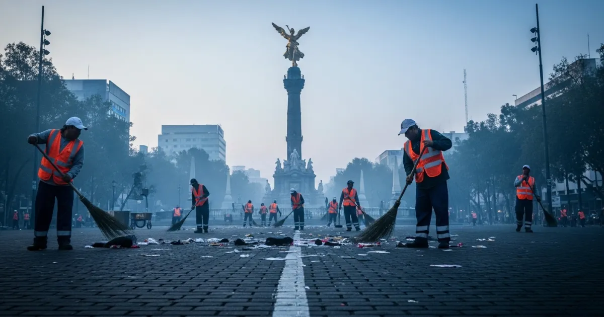 Cleanup Operation Removes 40 Tons of Waste Following World Cup Celebrations in Mexico City