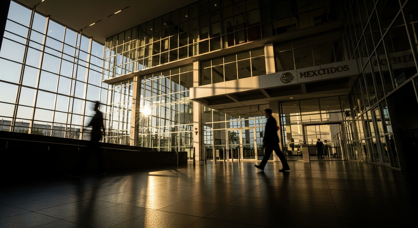 A modern government building in Mexico represents the government's initiative to streamline federal procedures and eliminate bureaucratic processes for citizens.