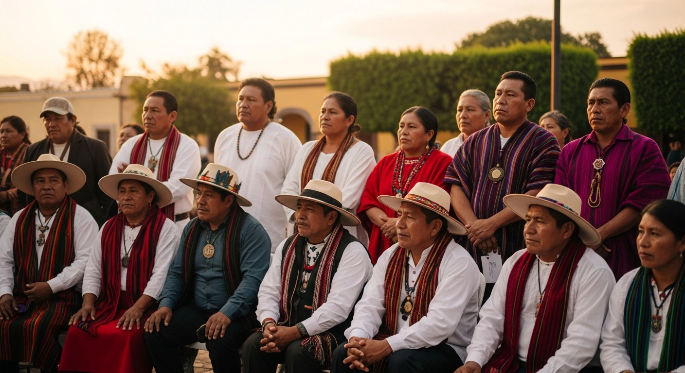 Indigenous and Afro-Mexican community leaders participate in a government consultation process regarding constitutional reforms for their rights and autonomy in Mexico.