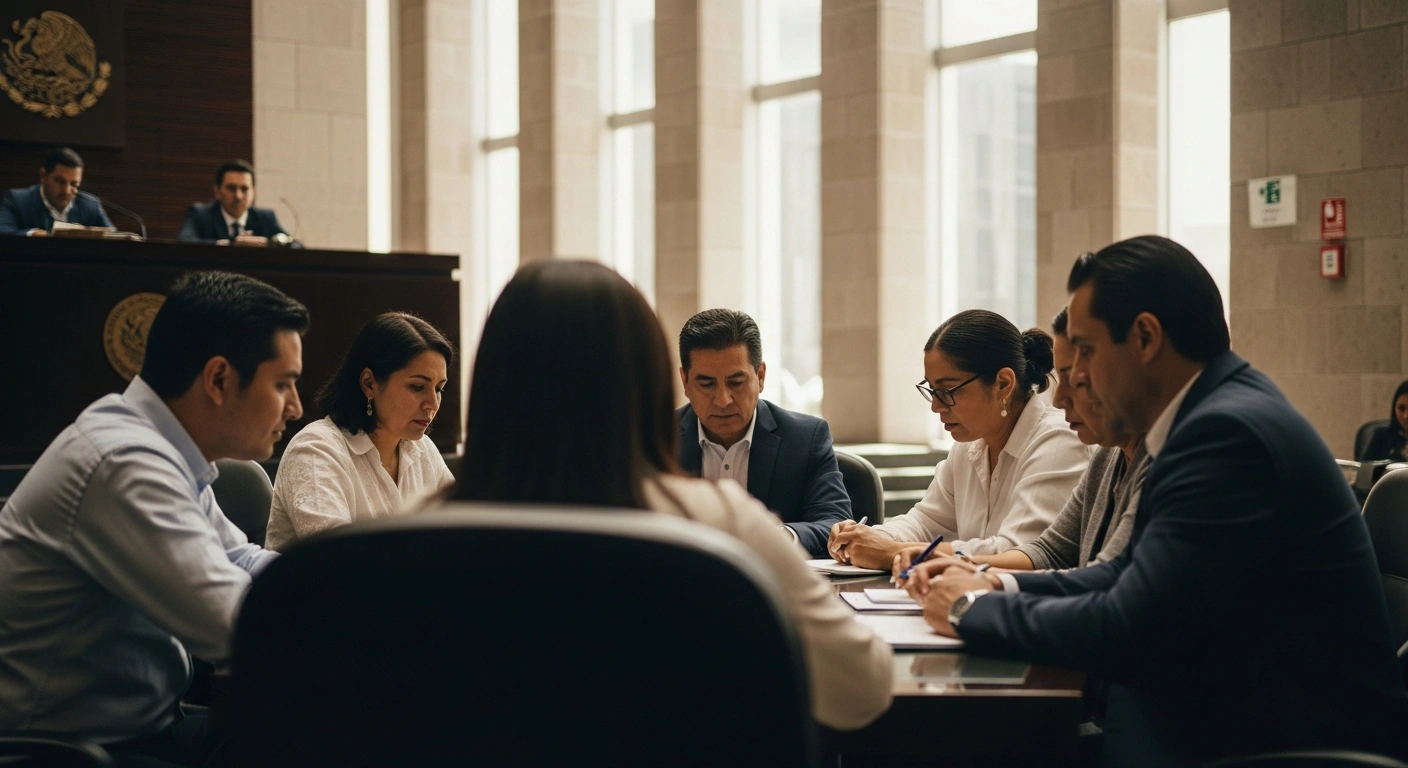 A diverse group of experts and parents participate in a regional forum initiated by Mexican President Claudia Sheinbaum to discuss social media regulations for minors.