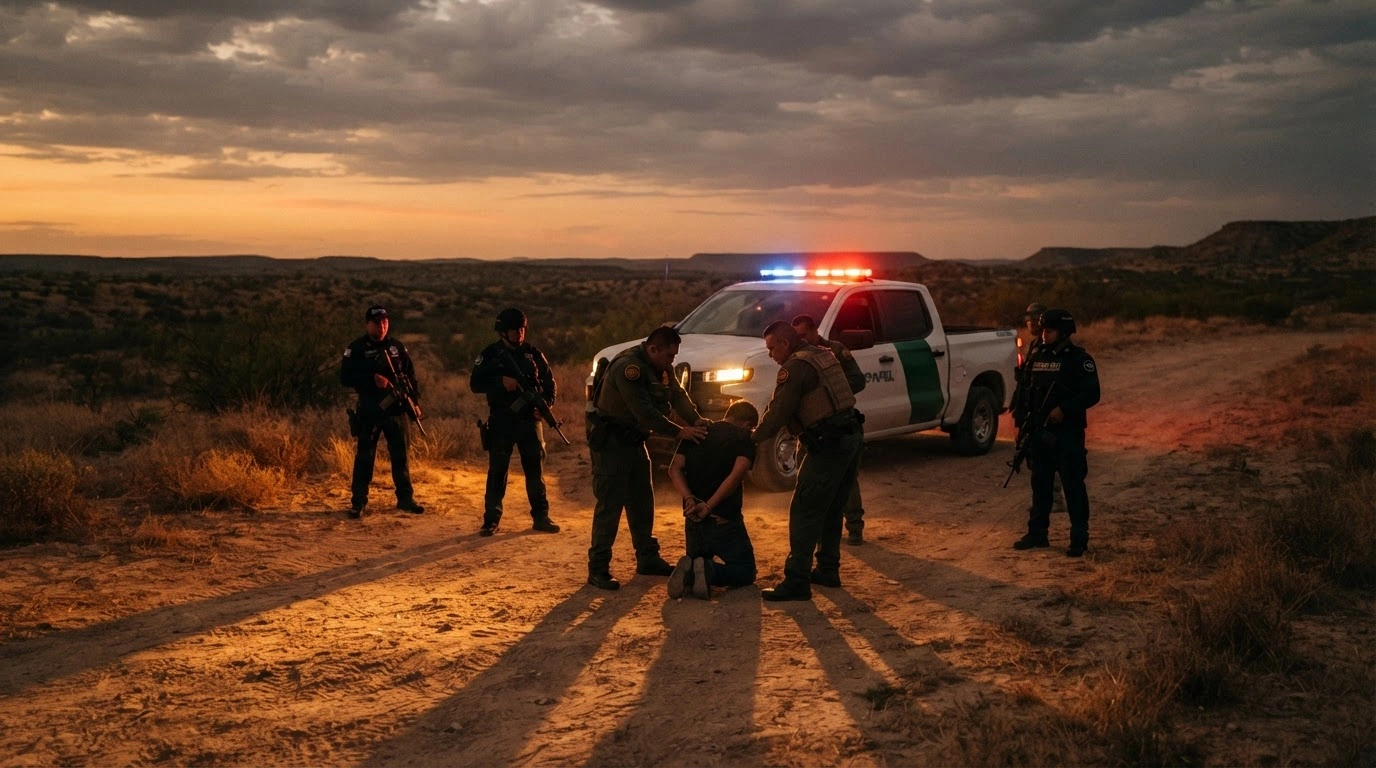 Mexican authorities and U.S. Marshals arrest a double-homicide suspect near the border of Brownsville, Texas.