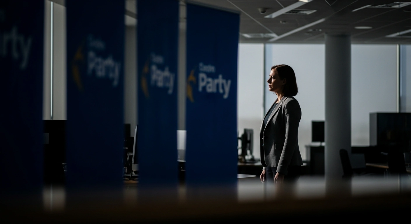 Michelle Bolsonaro stands in a professional setting following her departure from the presidency of the PL Mulher women's wing of the Liberal Party in Brazil.
