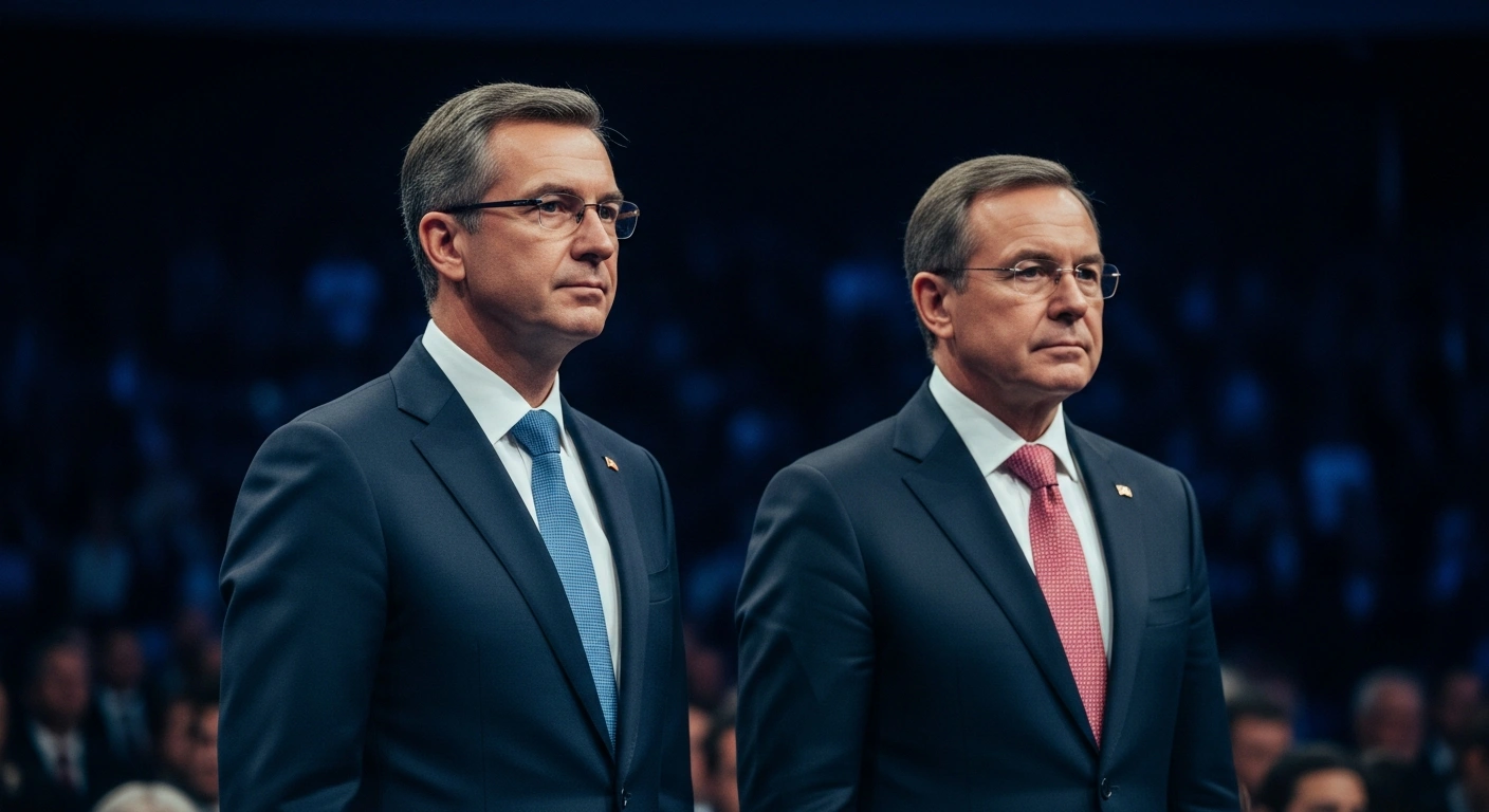 Argentine President Javier Milei and former U.S. President Donald Trump stand together on stage during a security summit in Miami.