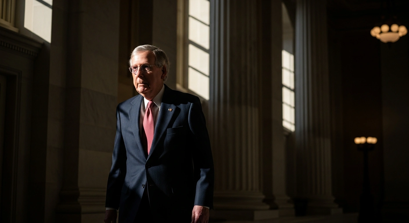 Senate Republican Leader Mitch McConnell walks through the U.S. Capitol building after returning to his leadership duties.