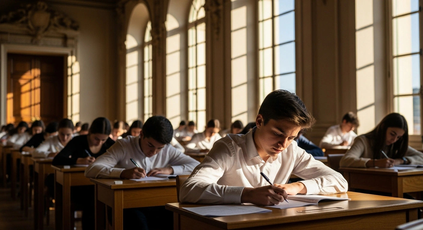 Students participate in the 2026 Monegasque Language Competition in a historic classroom in Monaco to promote the preservation of their cultural heritage.