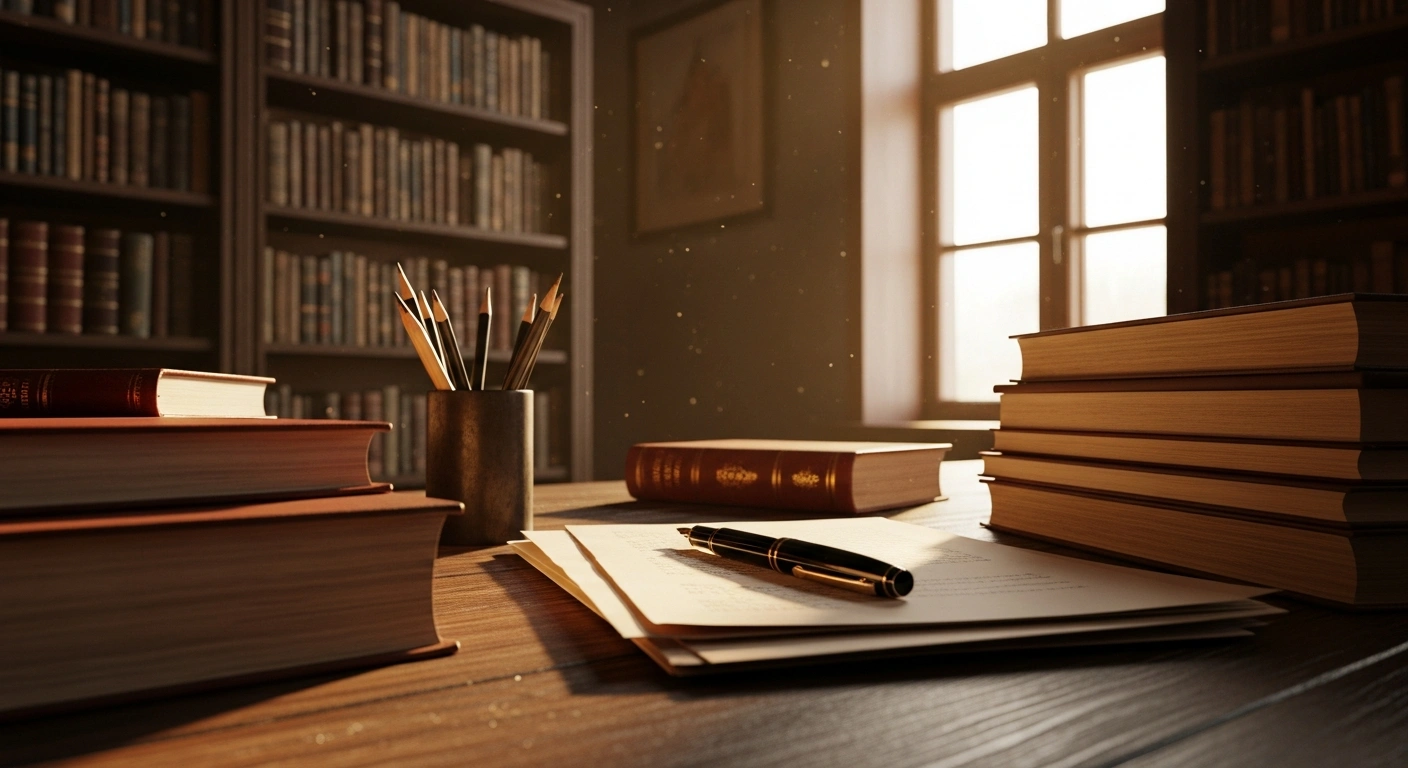 A desk filled with academic research materials and Mongolian studies literature represents the upcoming submission deadline for The Mongolia Society annual meeting.