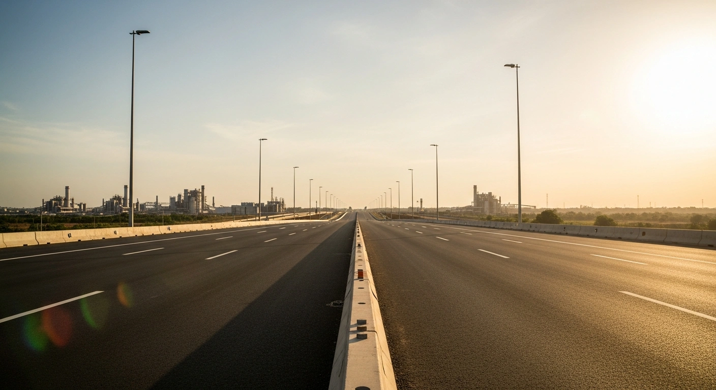 A wide view of modern industrial infrastructure and new road networks in Nasarawa State, representing a major economic investment project in Nigeria.