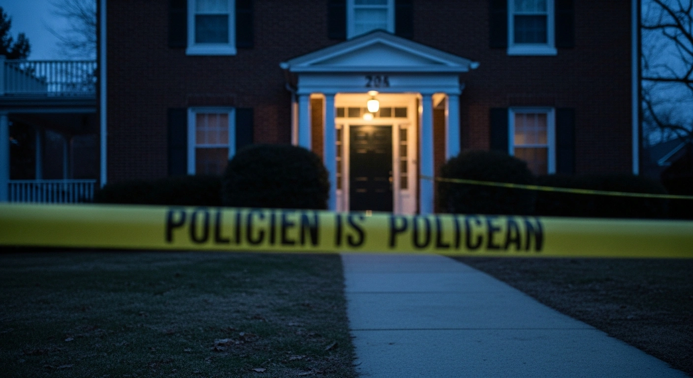 Police tape surrounds a fraternity house at Northern Arizona University following an investigation into a student death caused by alcohol poisoning.
