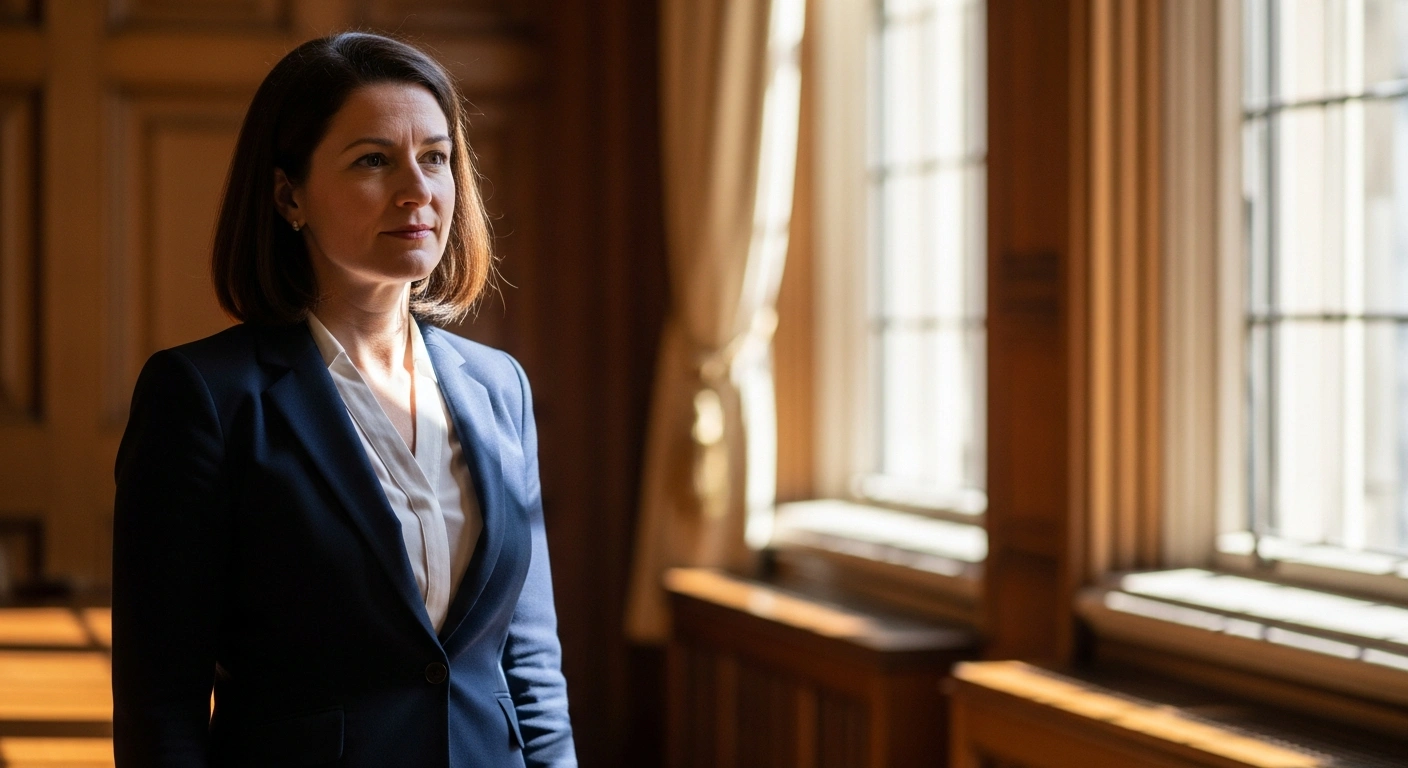 Labour MP Nesil Caliskan stands in a government office after being appointed as the new UK Faith Minister.