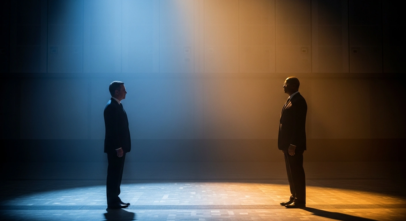 The silhouettes of Benjamin Netanyahu and Recep Tayyip Erdogan stand in a dark, dramatic hall representing the diplomatic tensions between Israel and Turkey.