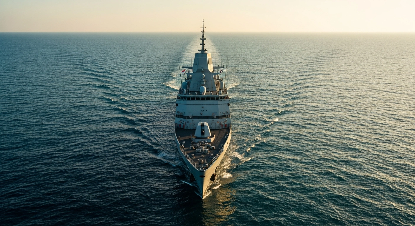 A Dutch naval ship sails through the Strait of Hormuz as the Netherlands chooses to prioritize diplomacy over joining an international maritime security mission.