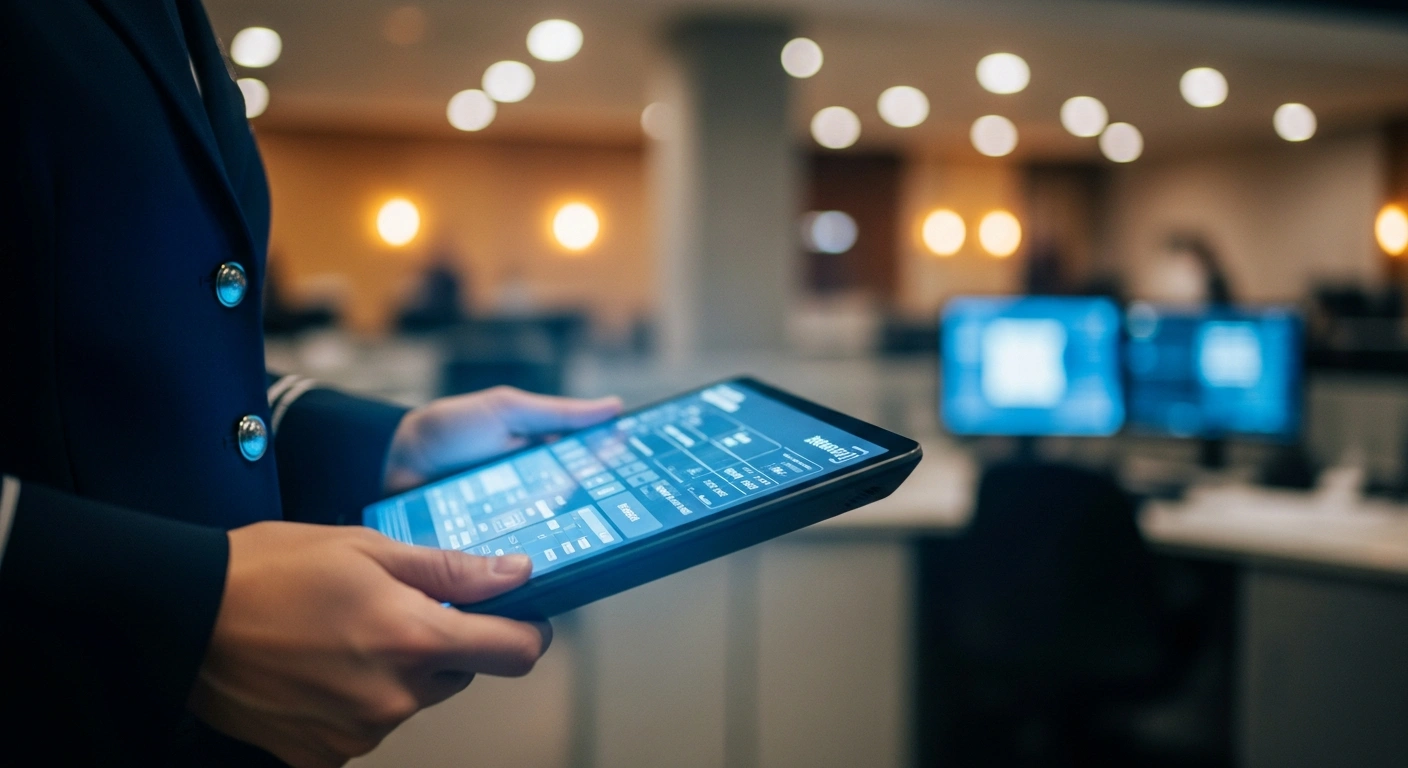 A Nigeria Customs Service official uses a new digital file tracking system to streamline administrative operations.
