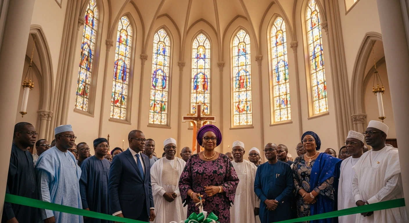 Nigeria's First Lady Oluremi Tinubu officially commissions the first Christian chapel of the National Assembly in Abuja, a 750-capacity edifice built to foster unity and inspire legislators.