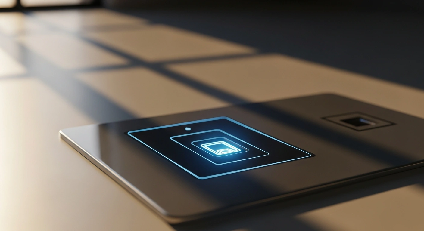 A modern biometric scanner represents the modernization of Nigeria's identity management system under the new NIMC Act.