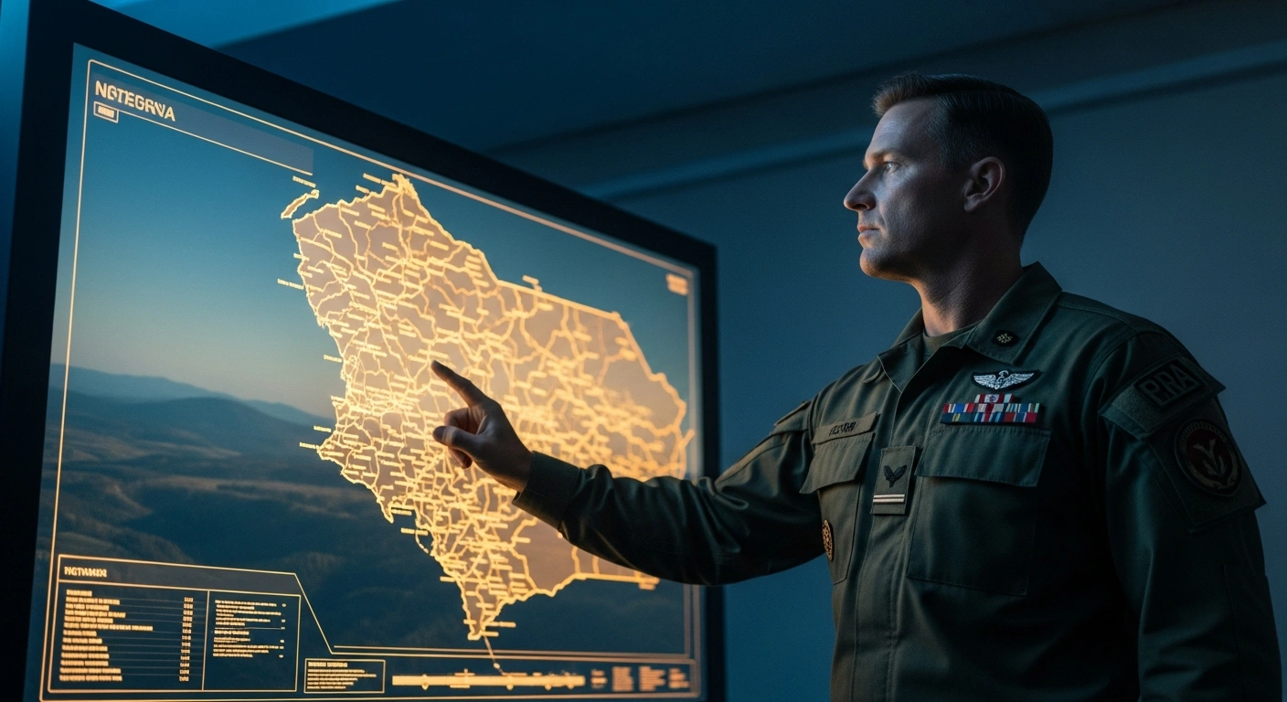 A high-ranking Nigerian Army officer stands before a tactical map to represent the appointment of new General Officers Commanding for the Nigerian Army.