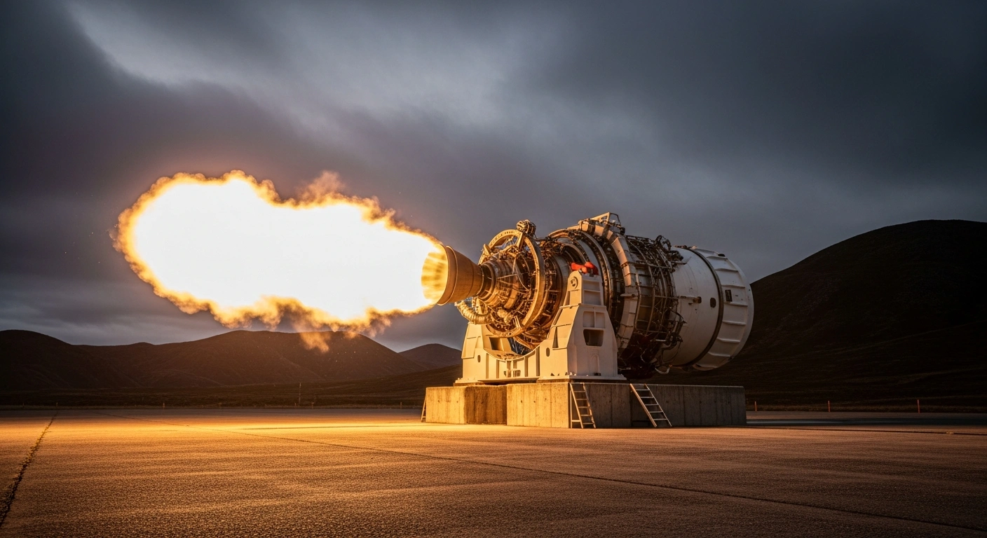 A powerful rocket engine undergoes a high-thrust ground test in North Korea to advance the country's ballistic missile capabilities.