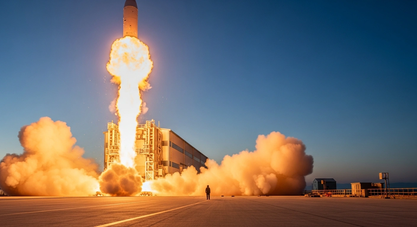 North Korean leader Kim Jong Un observes a high-thrust solid-fuel engine test for an intermediate-range ballistic missile at the Sohae Satellite Launching Ground.