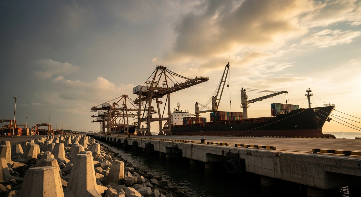 Officials from the Commonwealth Ports Authority inspect port infrastructure and vessel safety protocols at a harbor in the Northern Mariana Islands following recent typhoon activity.