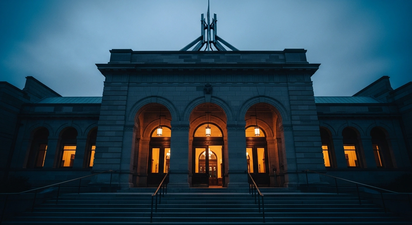 The New South Wales Parliament House stands under a twilight sky following the government's decision not to expand state hate speech laws.