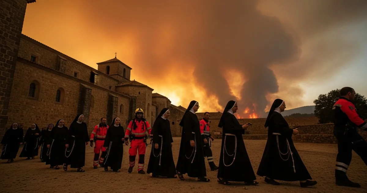 Augustinian Nuns Evacuate Monastery as Wildfire Threatens Sotillo de la Adrada