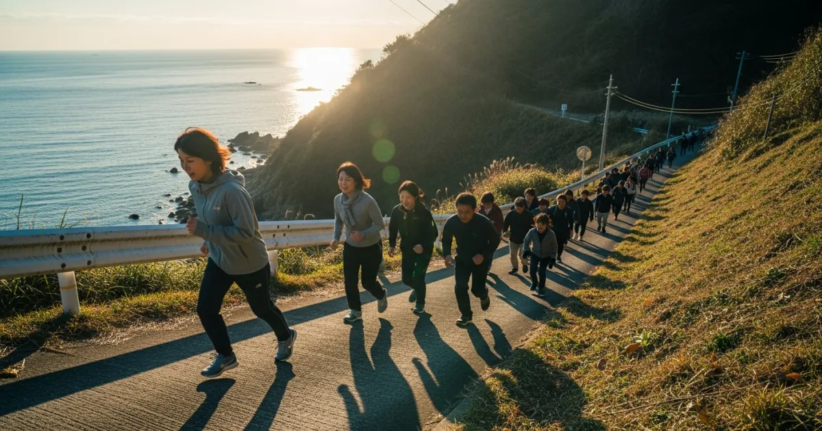 Onagawa Residents Participate in Tsunami Evacuation Race to Mark 15th Anniversary